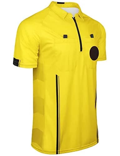 FitsT4 Sports Pro Soccer Referee Jersey Short Sleeve Ref Shirts Yellow XX-Large | Breathable Polyester for Referees thumbnail 3