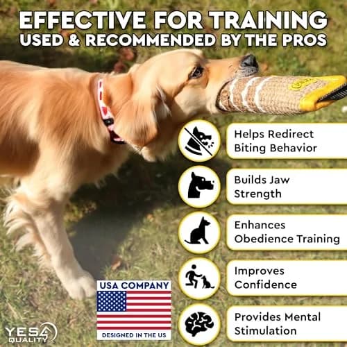 YES4QUALITY Dog Bite Tug Toy 30cm (12") x 8cm (3.2") | Jute Rope with 2 Handles for Medium-Large Dogs thumbnail 4
