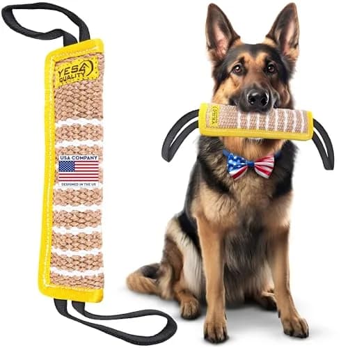 YES4QUALITY Dog Bite Tug Toy 30cm (12") x 8cm (3.2") | Jute Rope with 2 Handles for Medium-Large Dogs thumbnail 1