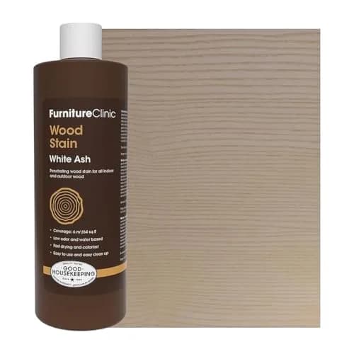 Furniture Clinic White Ash Wood Stain 500ml (17 Fl Oz) | Water Based, Fast Drying, Low Odor thumbnail 1