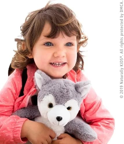 Naturally KIDS Toddler Backpack with Plush Wolf Toy | Adjustable Denim Design for Kids 2-5 thumbnail 8