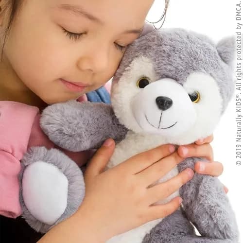 Naturally KIDS Toddler Backpack with Plush Wolf Toy | Adjustable Denim Design for Kids 2-5 thumbnail 2
