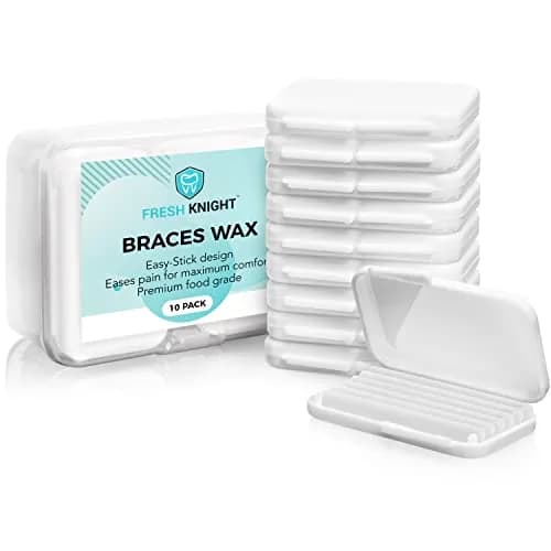 Fresh Knight Braces Wax White 10 Pack | Food Grade Orthodontic Dental Wax for Comfort & Injury Prevention thumbnail 1