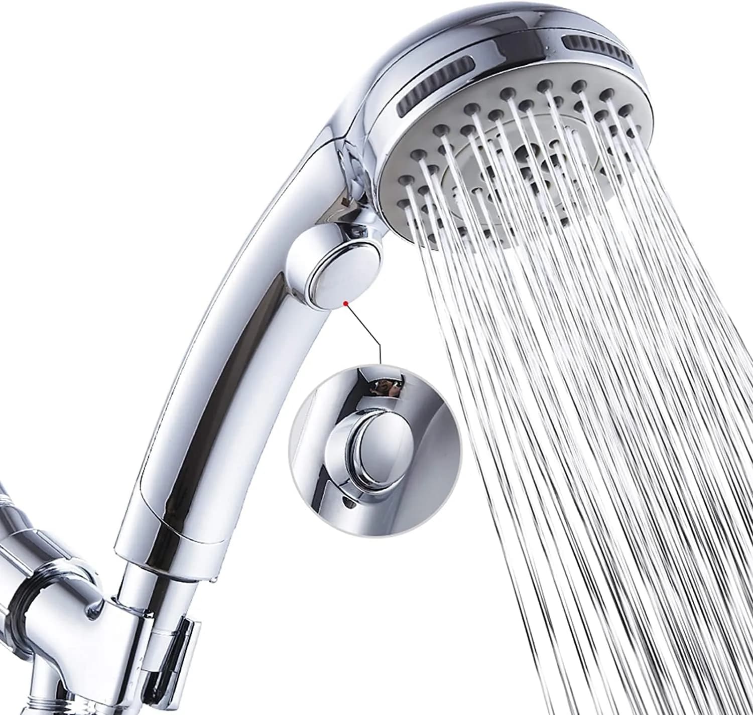 DOILIESE High Pressure Shower Head with Handheld Spray 6 Settings Chrome | 1.8 GPM Flow Rate — Chrome