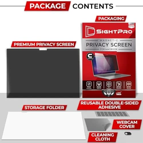 SightPro Magnetic Privacy Screen for MacBook Pro 13 Inch (2016-2022, M1, M2) | Patented Removable Laptop Privacy Filter Shield thumbnail 5
