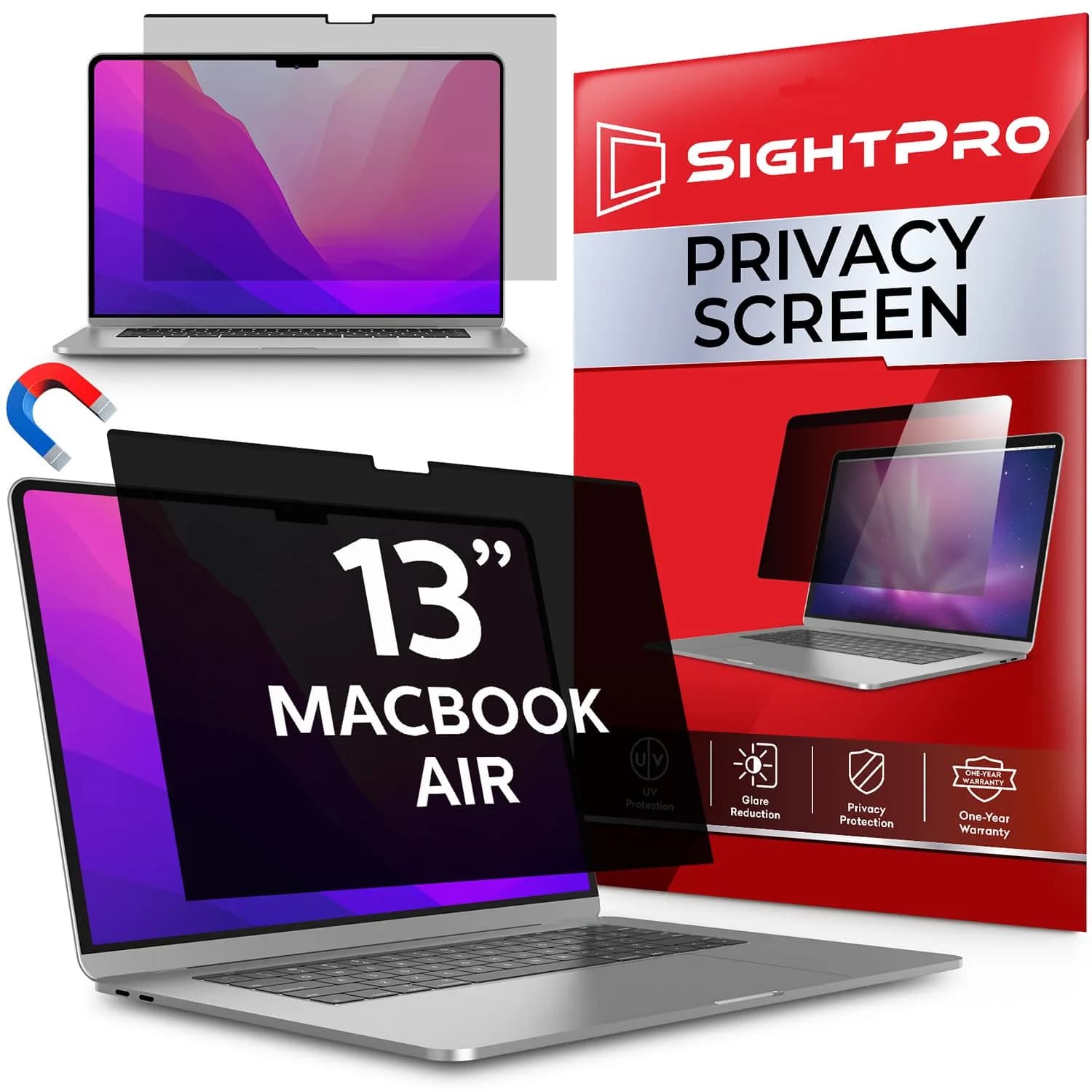 SightPro Magnetic Privacy Screen for MacBook Air 13 Inch (2018-2021, M1) | Protects Screen & Data — MacBook Air 13 Inch (2018-2021, M1)