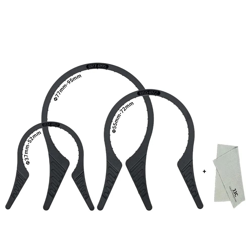 JJC 3-Pack Camera Lens Filter Wrench Kit for 37mm-95mm Threads | Multi-Coated UV ND CPL Filter Removal Tool Set — for 37-95mm Lens Thread