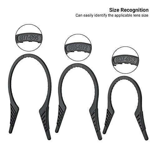JJC 3-Pack Camera Lens Filter Wrench Kit for 37mm-95mm Threads | Multi-Coated UV ND CPL Filter Removal Tool Set thumbnail 3