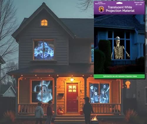 Reaper Brothers Holographic Rear Projection Screen 5'x9' (152cm x 274cm) | Creates Killer Illusion for Halloween Videos thumbnail 5