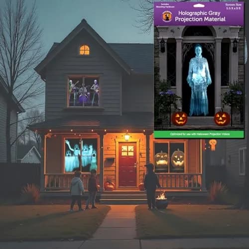 Reaper Brothers Holographic Rear Projection Screen 5'x9' (152cm x 274cm) | Creates Killer Illusion for Halloween Videos thumbnail 6