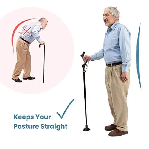 Medical king Walking Cane for Men & Women | Adjustable, Foldable & Slip-Resistant thumbnail 2