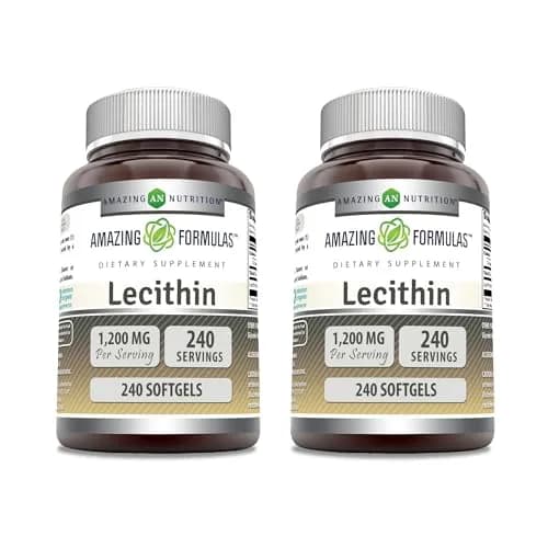 Amazing Nutrition Lecithin 1200 Mg | Gluten-Free Softgels | Made in USA (2 Pack) thumbnail 1