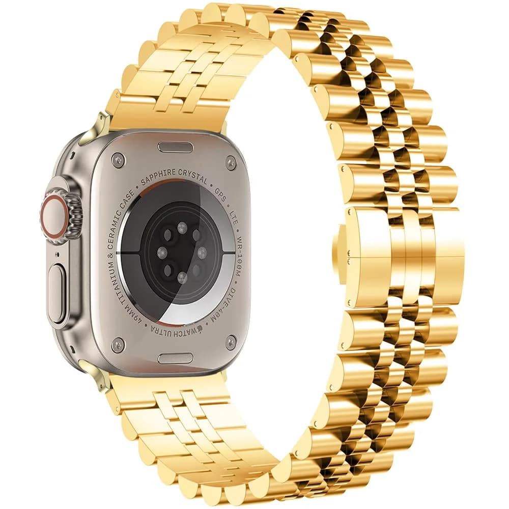 baozai Stainless Steel Watch Band for Apple Watch Ultra 3/2/1, 46mm/45mm/44mm/42mm, Black | Fits 6.7"-8.9" Wrists - view 2