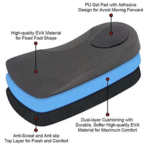 Dr. Foot's 3/4 Length Orthotic Inserts for Flat Feet & Heel Pain | Self-Adhesive Half Shoe Insoles (Large) thumbnail 6