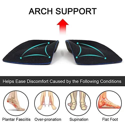 Dr. Foot's 3/4 Length Orthotic Inserts for Flat Feet & Heel Pain | Self-Adhesive Half Shoe Insoles (Large) thumbnail 2