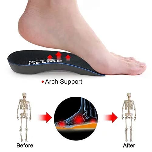 Dr. Foot's 3/4 Length Orthotic Inserts for Flat Feet & Heel Pain | Self-Adhesive Half Shoe Insoles (Large) thumbnail 3