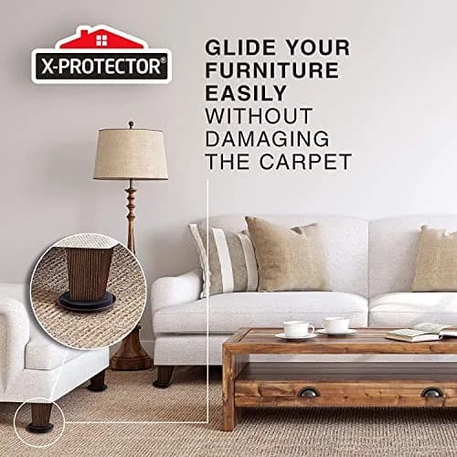 X-Protector Heavy Duty Furniture Sliders for Carpet - 16 PCS 3.5" Round Moving Pads | Protects Floors & Saves Energy thumbnail 6