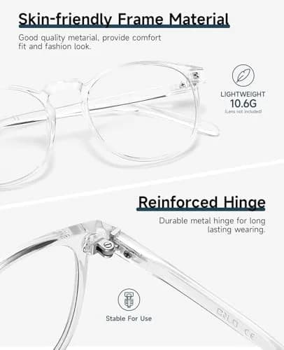CNLO Blue Light Blocking Glasses Crystal Lightweight Frame Eyeglasses | Anti Eyestrain for Digital Screens thumbnail 5