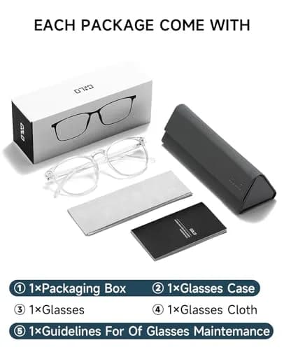 CNLO Blue Light Blocking Glasses Crystal Lightweight Frame Eyeglasses | Anti Eyestrain for Digital Screens thumbnail 6