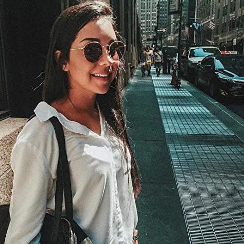 Kursan Small Round Metal Sunglasses for Men Women Mirrored Lens Classic Circle Sun Glasses (Brown Frame/Brown Lens) | UV400 Polarized thumbnail 3