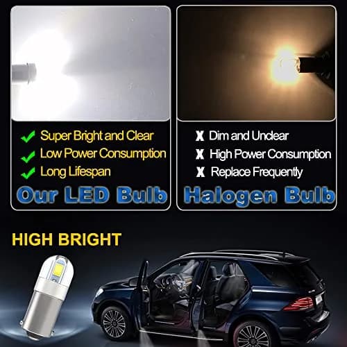 Anourney BA9S LED Bulbs 12V White | Super Bright Car Dome Map Lights thumbnail 3