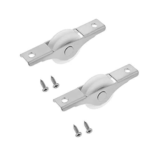 MroMax Industrial Castors 2Pcs 25mm/0.98" Dia Nylon White Sliding Wheel U Groove for Garage & Doors thumbnail 1