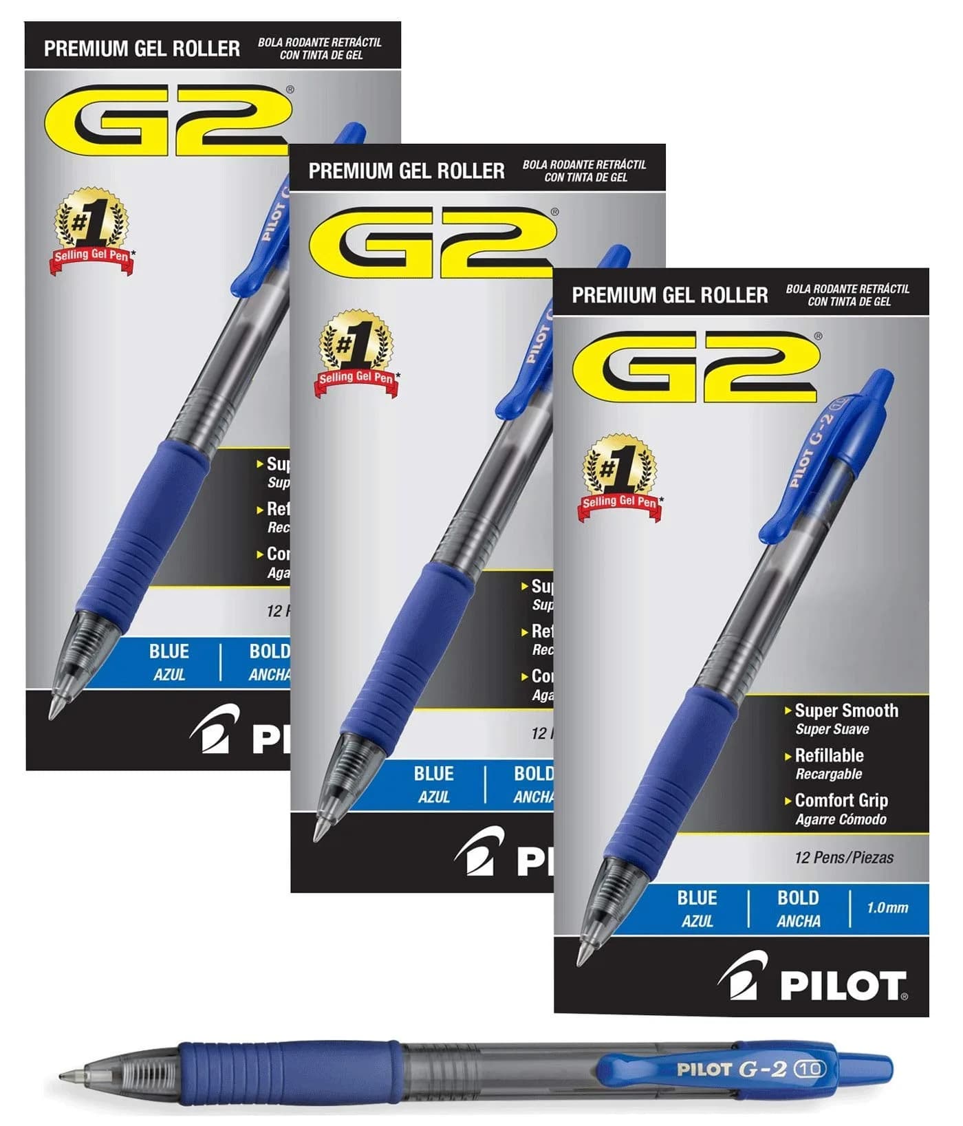 PILOT G2 Retractable Gel Ink Roller Ball Pens Bold Pt 36 Pack | Smooth, Long-Lasting, Refillable