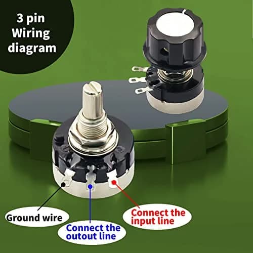 CenryKay RV24YN20S B502 5K Rotary Potentiometer with Knobs & Dials, 6mm Shaft, 20mm Length, 2W Power | Single Turn Carbon Film thumbnail 4