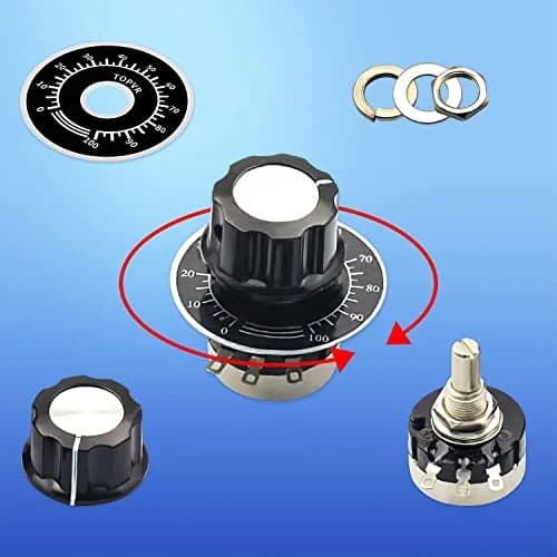 CenryKay RV24YN20S B103 10K Rotary Potentiometer with Knobs & Dials (6mm Shaft, 20mm Length) thumbnail 6