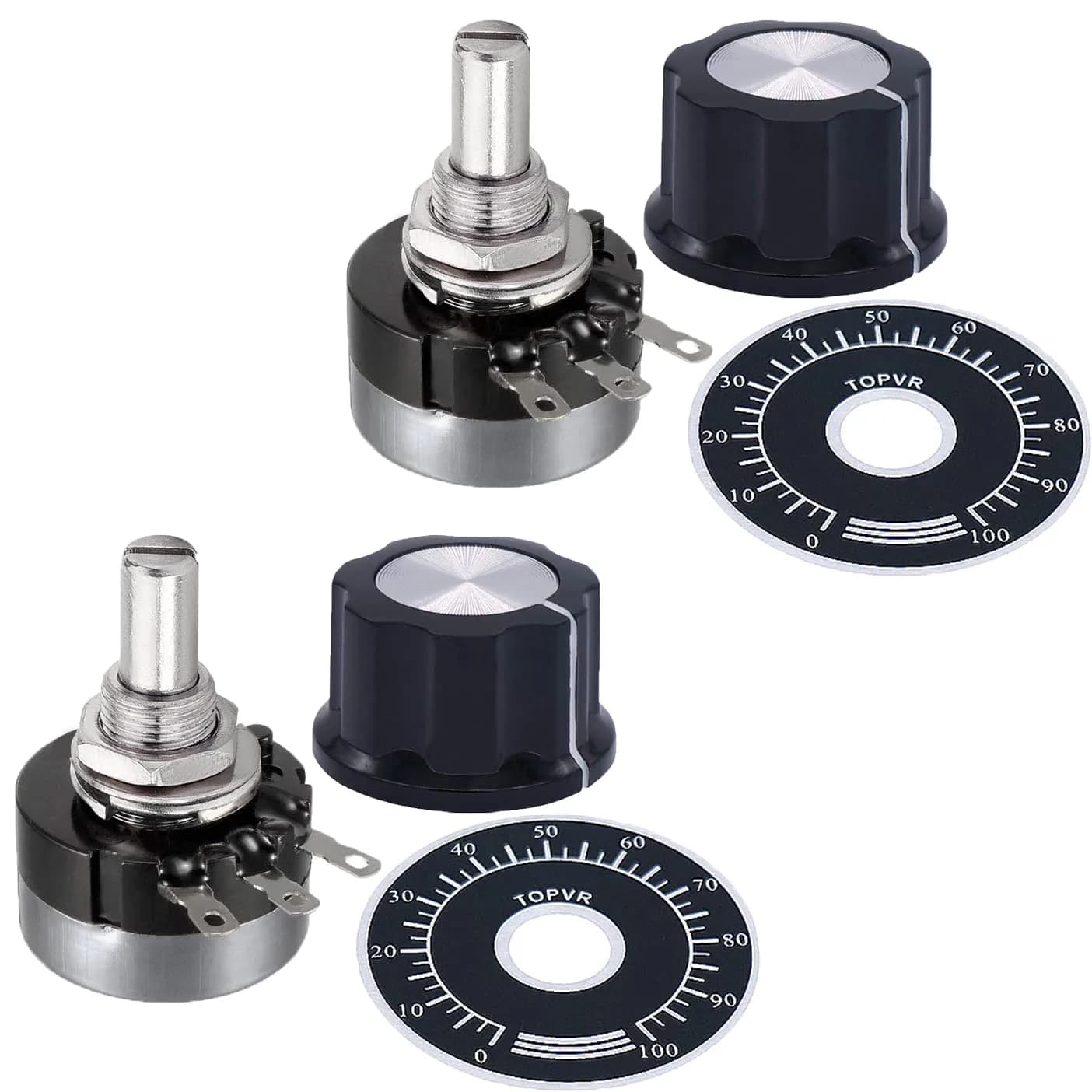 CenryKay RV24YN20S B503 50K Rotary Potentiometer with Knobs & Dials, 6mm Shaft, 20mm Length | Precise Control for Audio & Circuit DIY — RV24YN20S B503 50K