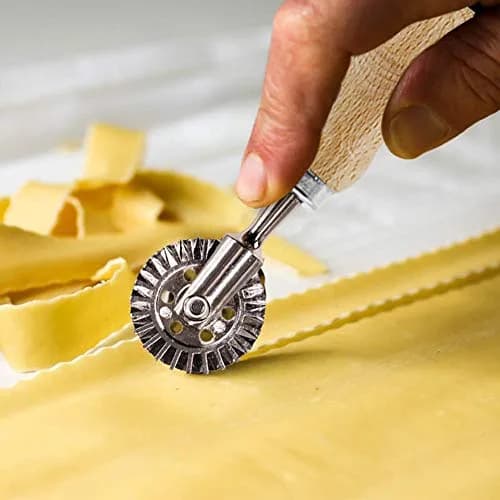 MASTER FENG Pasta Maker & Ravioli Cutter Set | Manual Aluminum Mold with Wooden Handle (MF-146) thumbnail 4