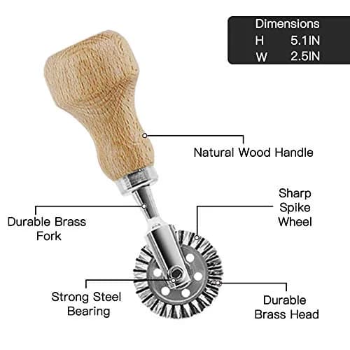 MASTER FENG Ravioli Stamp Maker Cutter with Wooden Handle & Fluted Edges | Perfect for Homemade Pasta (70-120 chars) thumbnail 3
