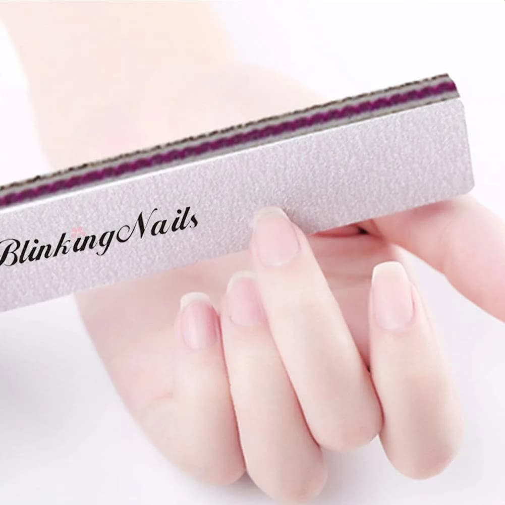 BlinkingNails 180/240 Grit Nail File Set (10 Count, 17.8cm) | Professional Double-Sided Emery Boards for Natural & Acrylic Nails - view 4