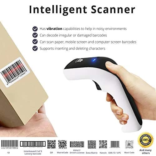ScanAvenger Wireless Portable 1D&2D Bluetooth Barcode Scanner 8.2cm (3.25in) x 19.6cm (7.7in) x 10.5cm (4.1in) | Scans QR Codes & Inventory thumbnail 3