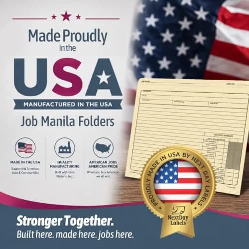 NextDayLabels Job Folders Manila File Jacket 10" x 12" | Heavyweight, Preprinted, USA Made thumbnail 2