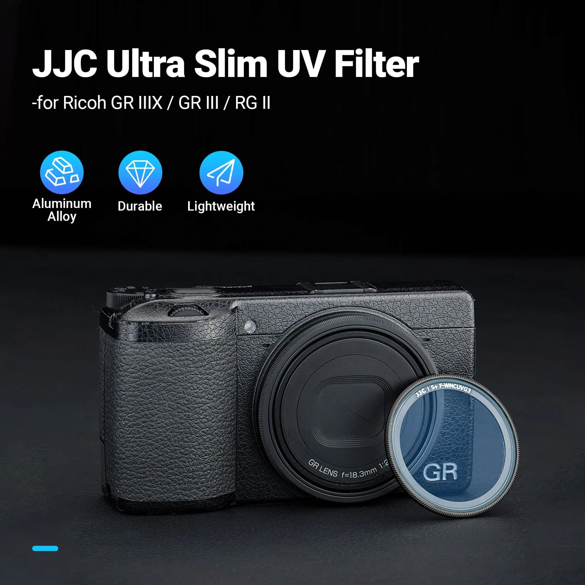 JJC UV Protective Filter for Ricoh GR IIIx, GR III, GR III HDF, GR IIIx HDF, GR II Cameras | 43mm Lens Filter with 38-Layer Multi-Coating - view 2