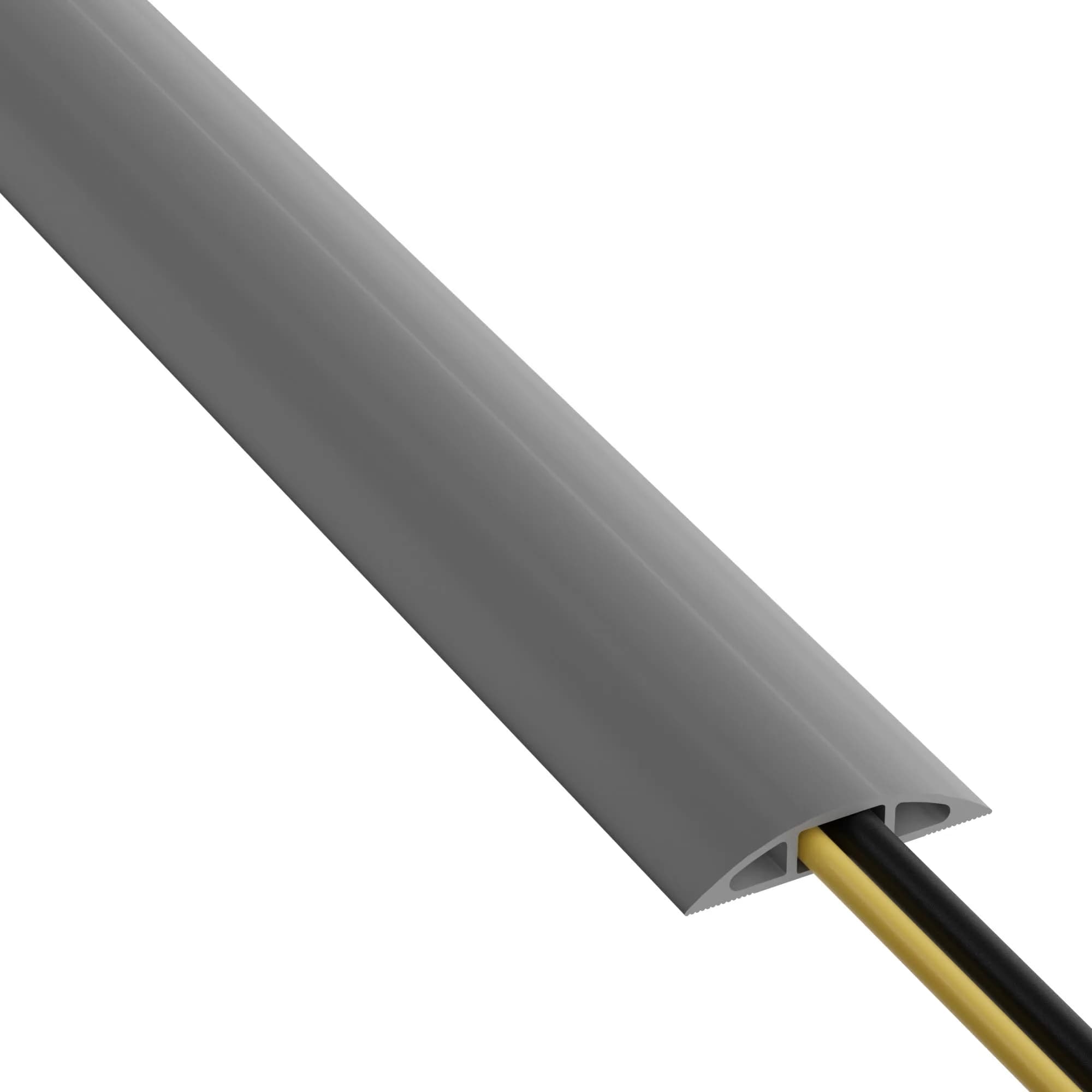 D-Line 6ft Floor Cord Cover Cable Protector 1.6m (6ft) | Heavy Duty PVC Cable Management for Offices and Homes — Gray / 6 Feet