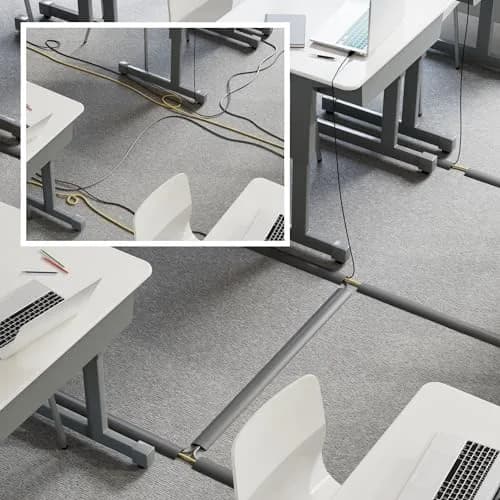 D-Line Floor Cord Cover Cable Channel 1.6cm (0.63" W x 0.31" H) Gray | Protects Cords & Prevents Trips thumbnail 5