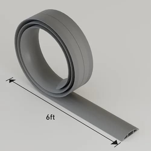 D-Line Floor Cord Cover Cable Channel 1.6cm (0.63" W x 0.31" H) Gray | Protects Cords & Prevents Trips thumbnail 8