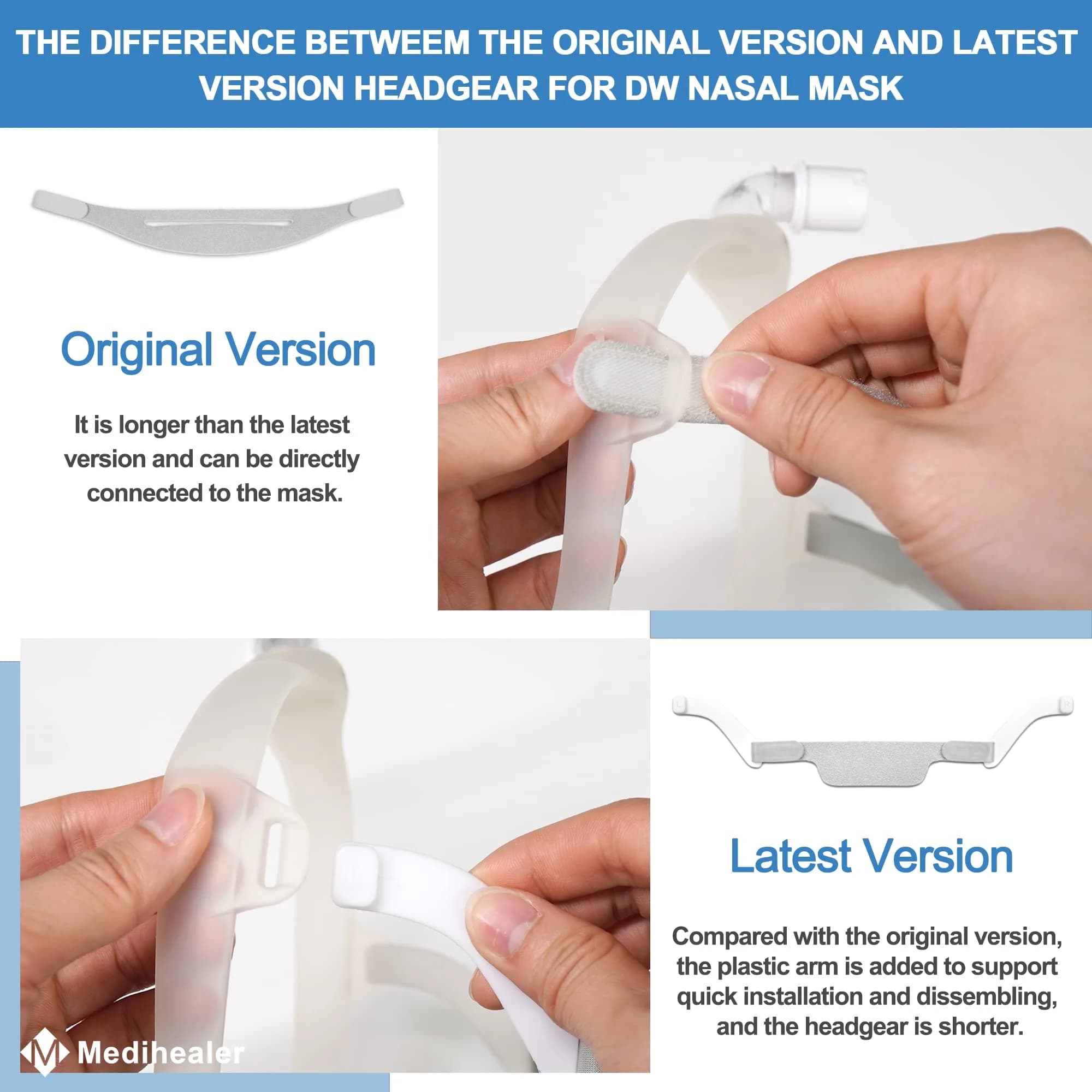 Medihealer 6 Pack Headgear Straps for DreamWear Original Version | Soft, Adjustable, Slip-Resistant CPAP Mask Fit - view 4