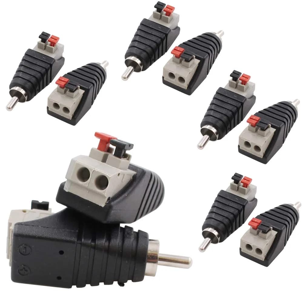 exgoofit 10-Pack Speaker Wire Cable to RCA Adapter | Secure Audio Connection (70-120 chars) - main product image