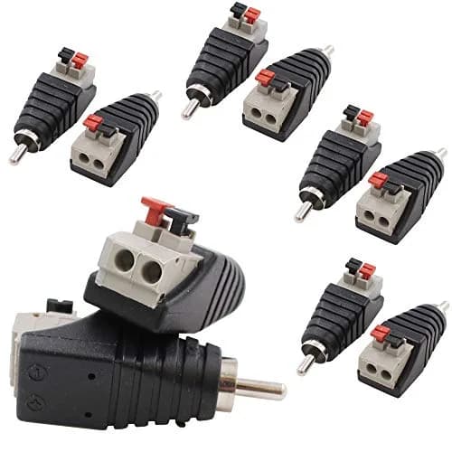 exgoofit 10-Pack Speaker Wire Cable to RCA Adapter | Secure Audio Connection (70-120 chars) thumbnail 1