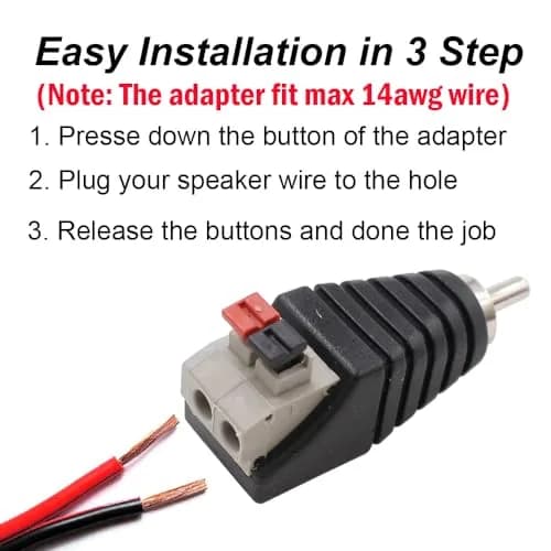 exgoofit 10-Pack Speaker Wire Cable to RCA Adapter | Secure Audio Connection (70-120 chars) thumbnail 2