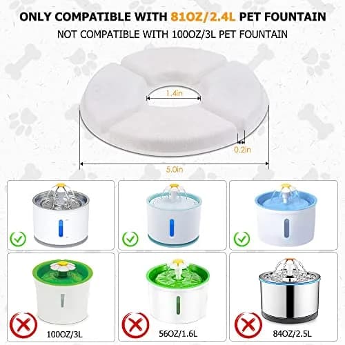 Comsmart Pet Fountain Replacement Filters 8 Pack | Triple Filtration System for 2.4L Fountains thumbnail 2