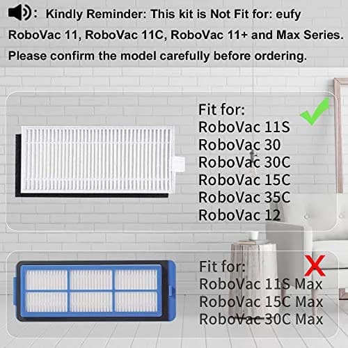 LesinaVac Replacement Parts Kit for RoboVac 11S, 30, 30C, 15C, 12, 35C | Filters & Brushes for Eufy RoboVac thumbnail 2