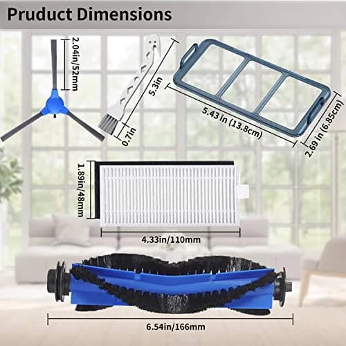 LesinaVac Replacement Parts Kit for RoboVac 11S, 30, 30C, 15C, 12, 35C | Filters & Brushes for Eufy RoboVac thumbnail 3