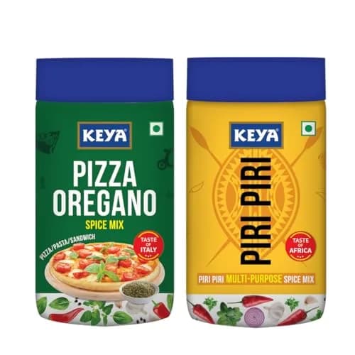 Keya Pizza Oregano (70g) & Piri Piri Seasoning (85g) Combo Pack | Italian & Tangy Flavor Boost thumbnail 1