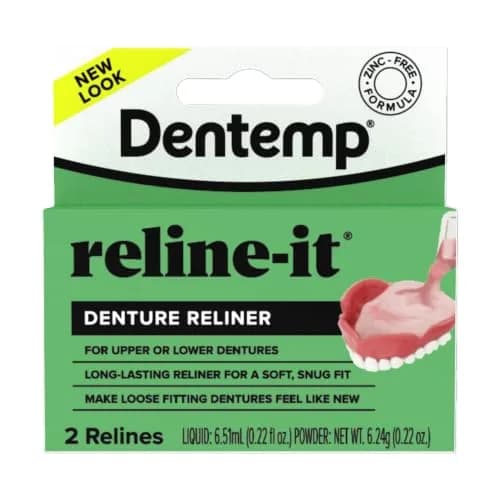 Dentemp Reline-It Denture Reline Kit Advanced Formula 2 Count (Pack of 1) | Custom Fit for Upper & Lower Dentures thumbnail 1