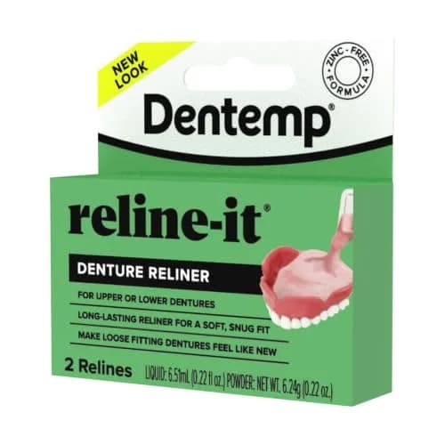 Dentemp Reline-It Denture Reline Kit Advanced Formula 2 Count (Pack of 1) | Custom Fit for Upper & Lower Dentures thumbnail 8
