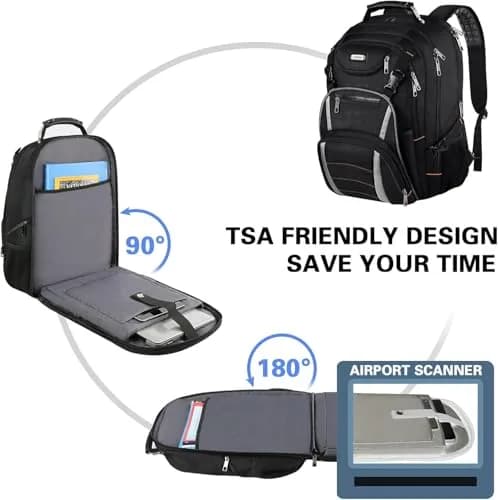 YALIXIAN 18.4 Inch Extra Large Laptop Backpack 55L (46.5cm x 41.0cm x 25.5cm) | TSA Friendly Water Resistant Computer Bag for Men Women thumbnail 5